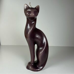 Vintage MCM Cat Kitten Candles Figurine Purple Mod art deco sleek 12” never use